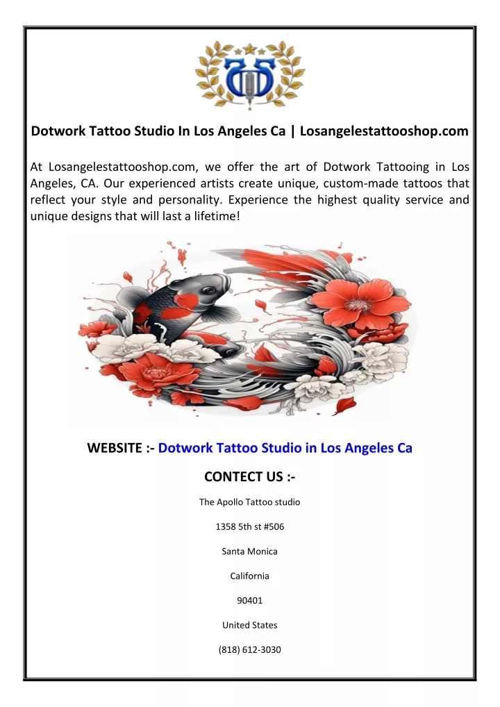dotwork tattoo studio in los angeles