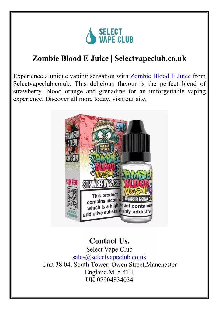 zombie blood e juice selectvapeclub co uk