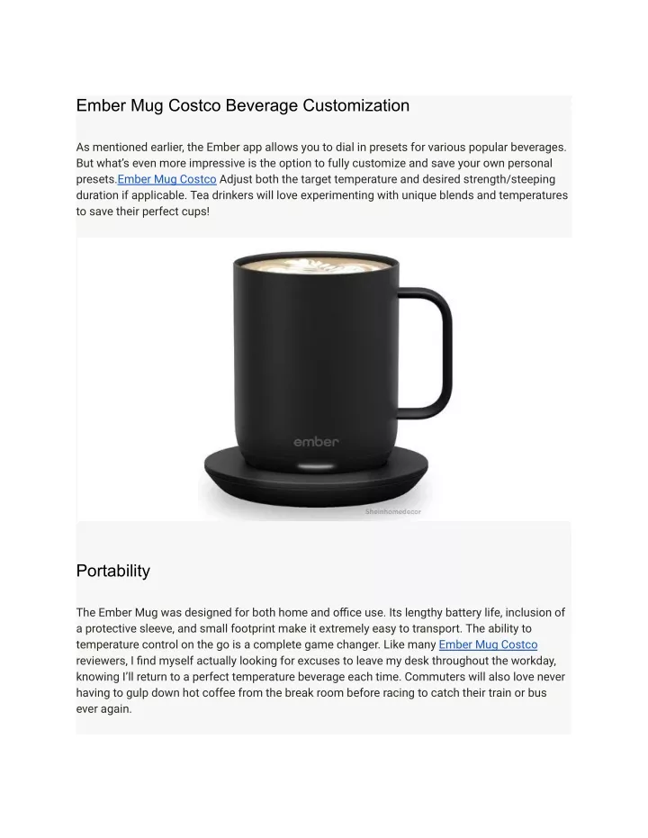 ember mug costco beverage customization