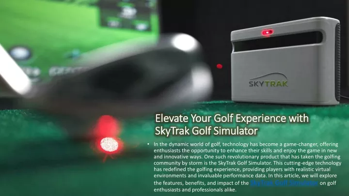elevate your golf experience with skytrak golf simulator