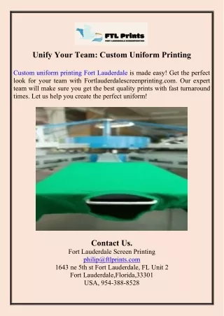 Unify Your Team Custom Uniform Printing1