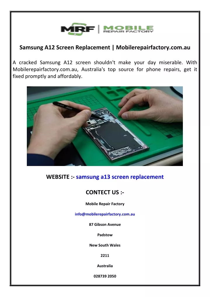samsung a12 screen replacement