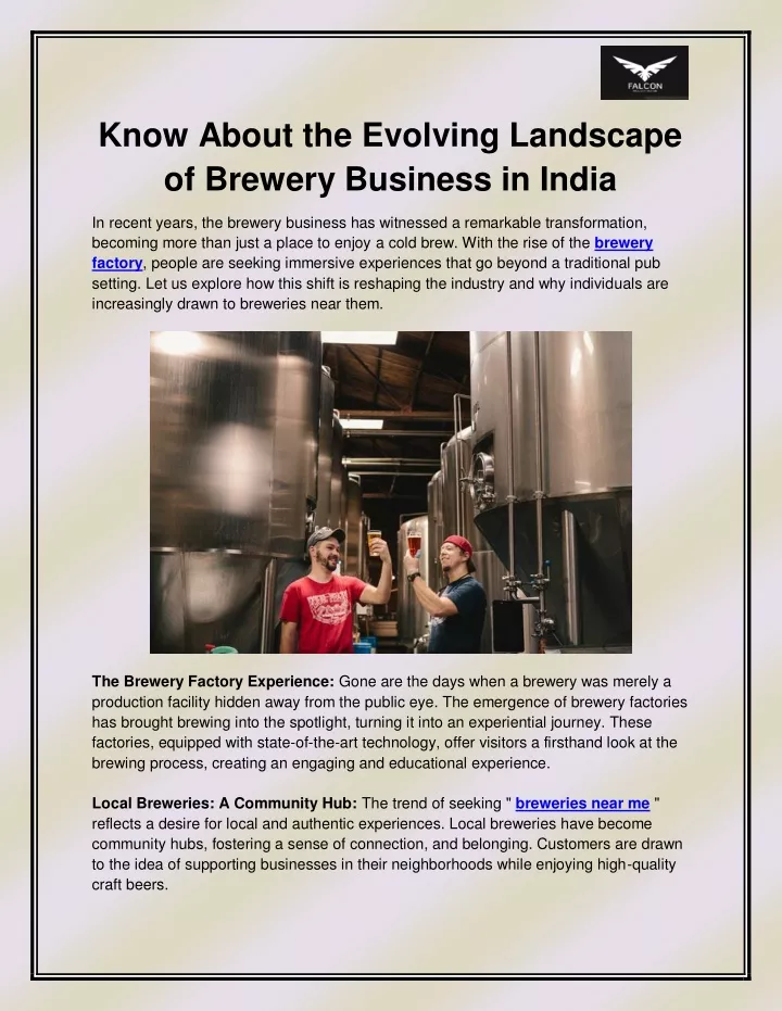 know about the evolving landscape of brewery