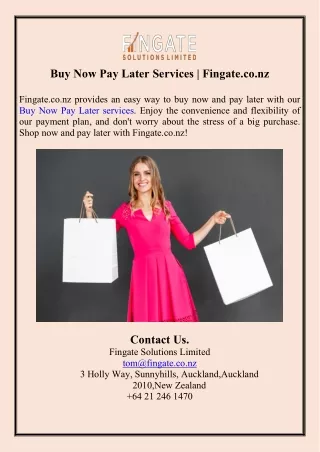 Buy Now Pay Later Services Fingate.co.nz