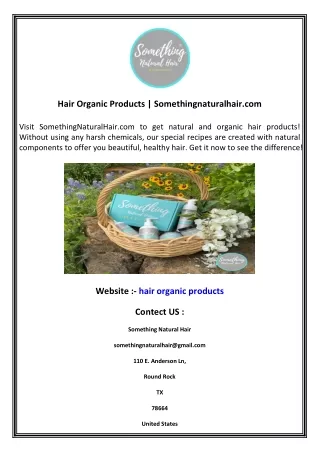 Hair Organic Products Somethingnaturalhair.com