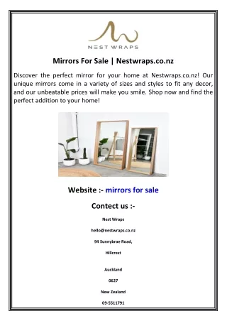 Mirrors For Sale  Nestwraps.co.nz