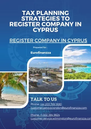Tax Planning Strategies to Register company in Cyprus