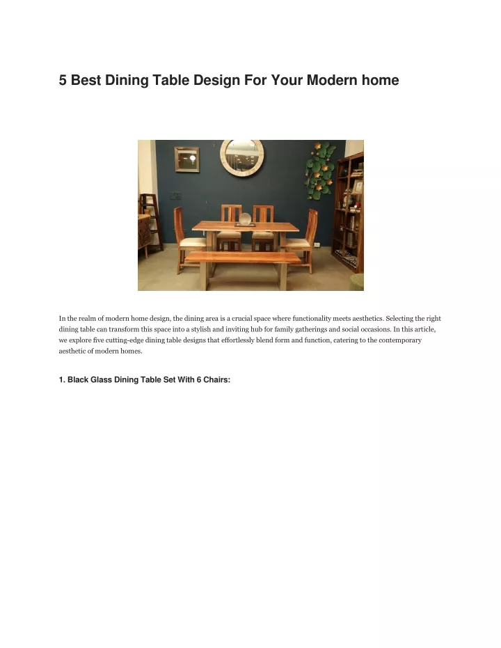 5 best dining table design for your modern home
