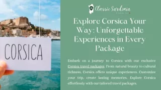 Explore Corsica Your Way: Unforgettable Experiences in Every Package