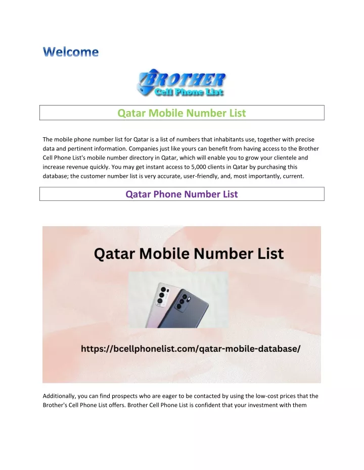 qatar mobile number list
