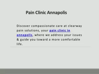 Pain Center Annapolis