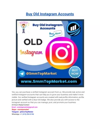 Buy Old Instagram Accounts