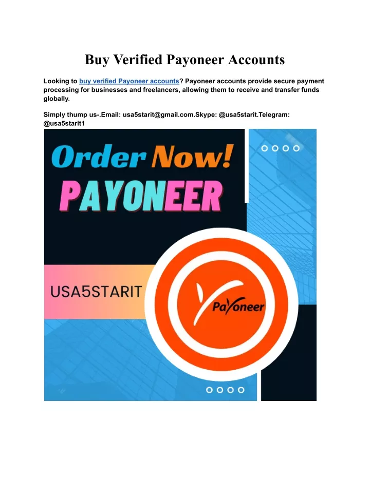 buy verified payoneer accounts