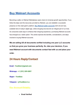 Buy Walmart Accounts