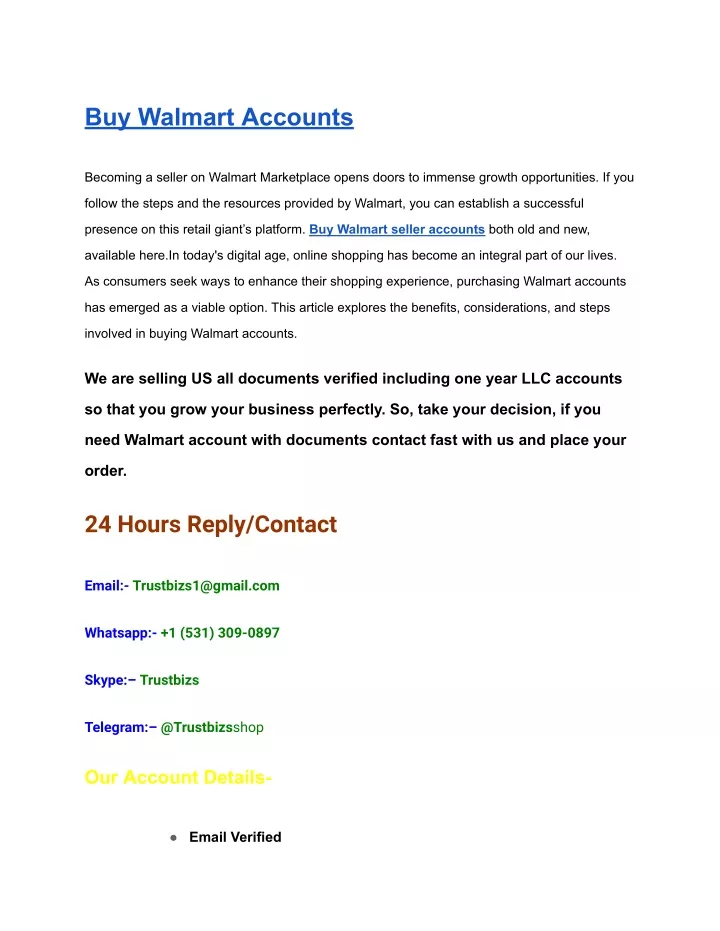 buy walmart accounts