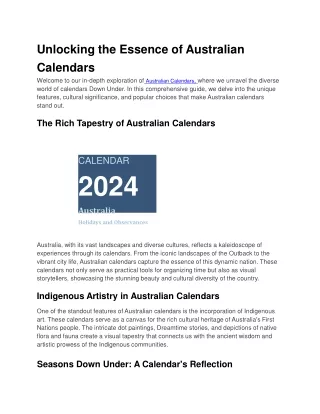 Australian-Calendars
