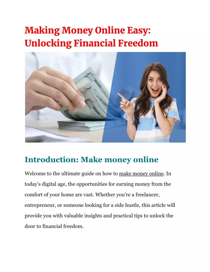 making money online easy unlocking financial