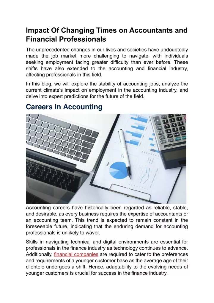 impact of changing times on accountants