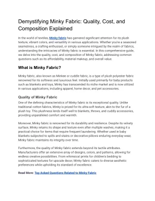 Demystifying Minky Fabric_ Quality, Cost, and Composition Explained