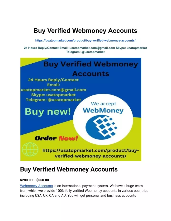 buy verified webmoney accounts