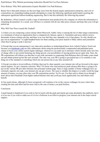 push release why website positioning authorities