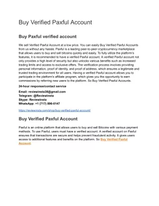 Buy Verified Paxful Account