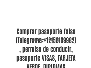 Comprar pasaporte falso (Telegrama: 12156109982), permiso de conducir, pasaporte VISAS, TARJETA VERDE, DIPLOMAS