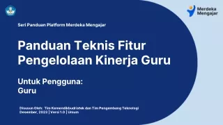 Panduan Teknis Fitur Pengelolaan Kinerja bagi Guru