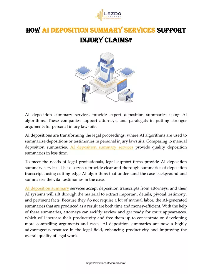 how how ai deposition summary services