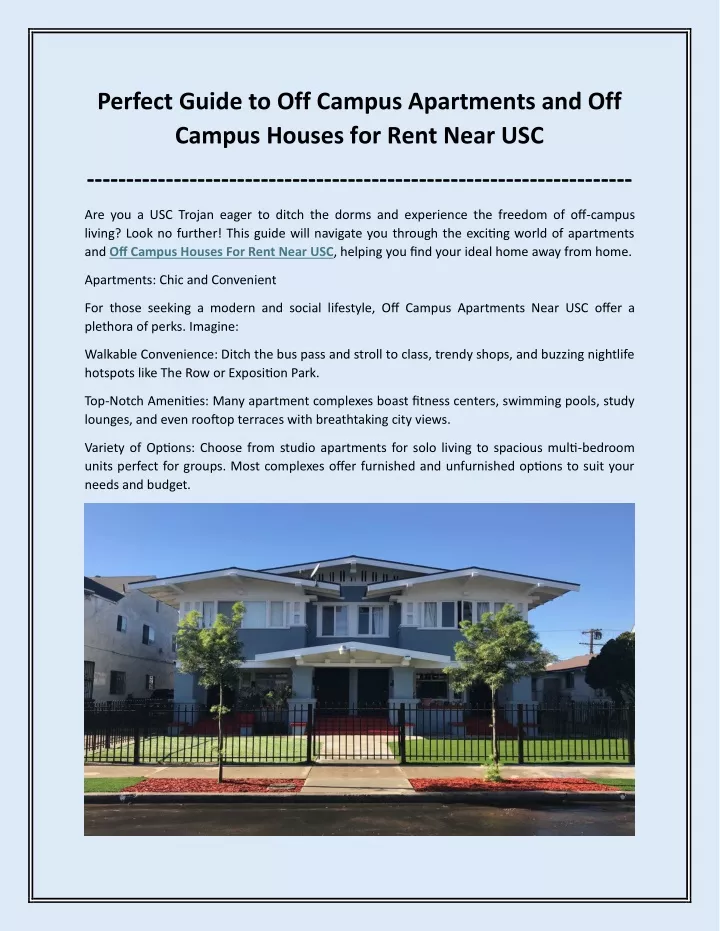 perfect guide to off campus apartments