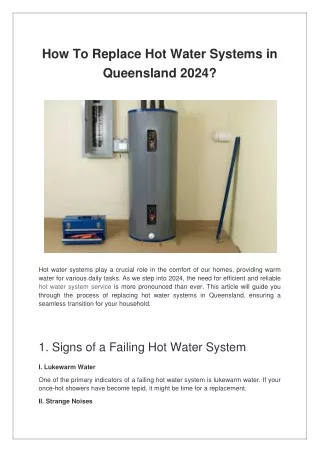 How To Replace Hot Water Systems in Queensland 2024?