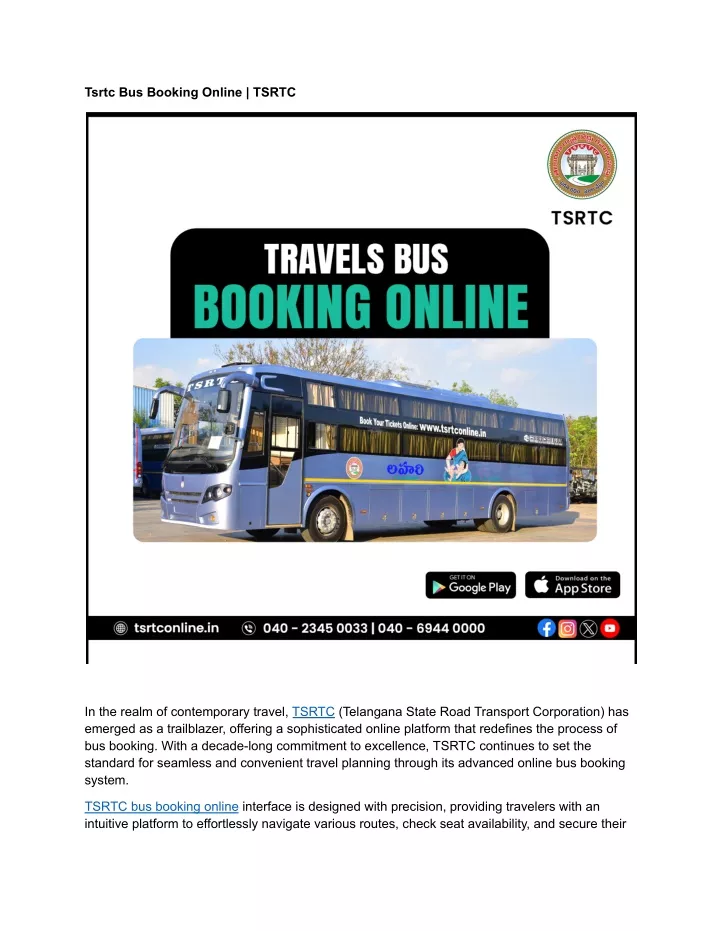 tsrtc bus booking online tsrtc
