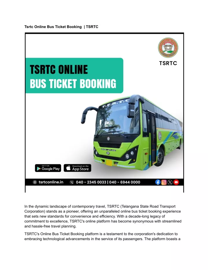 PPT - Tsrtc Online Bus Ticket Booking _ TSRTC PowerPoint Presentation ...