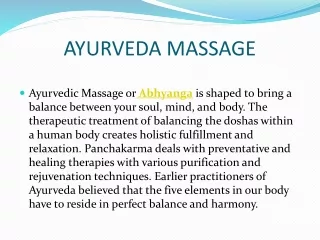 AYURVEDA MASSAGE