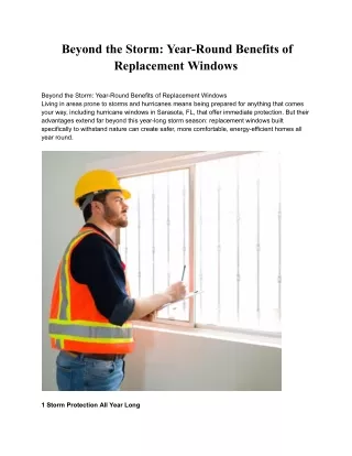 Beyond the Storm: Year-Round Benefits of Replacement Windows