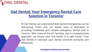 Owl Dental: Your Emergency Dental Care Solution in Toronto!