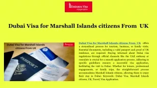 Dubai Visa for Marshall Islands citizens From  UK