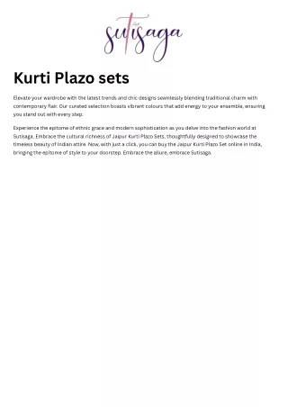 Kurti Plazo sets