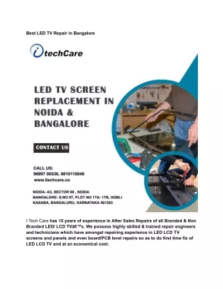 Best LED TV Repair in Bangalore