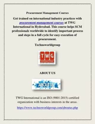 procurement management courses