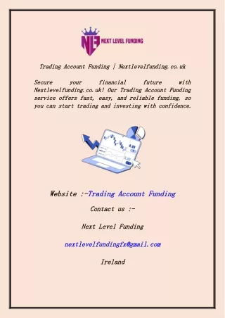 Trading Account Funding  Nextlevelfunding.co.uk
