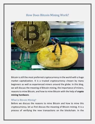 How Does Bitcoin Mining Work