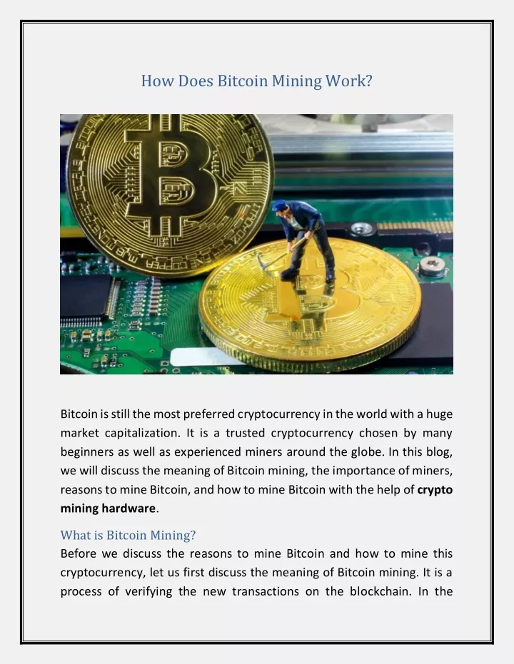 how does bitcoin mining work