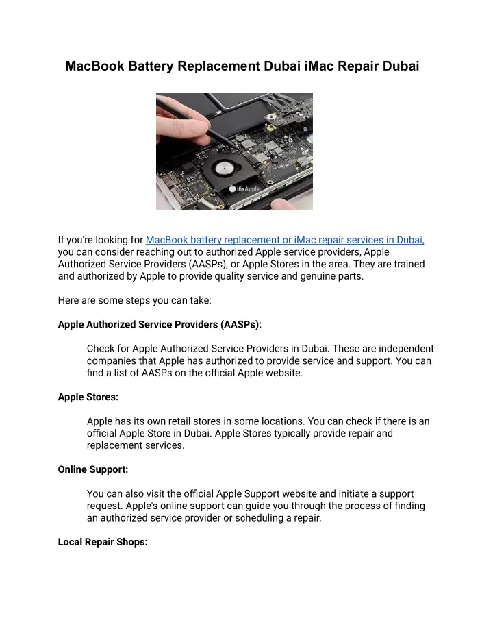 macbook battery replacement dubai imac repair