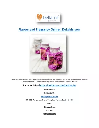 Flavour and Fragrance Online | Deltairis.com