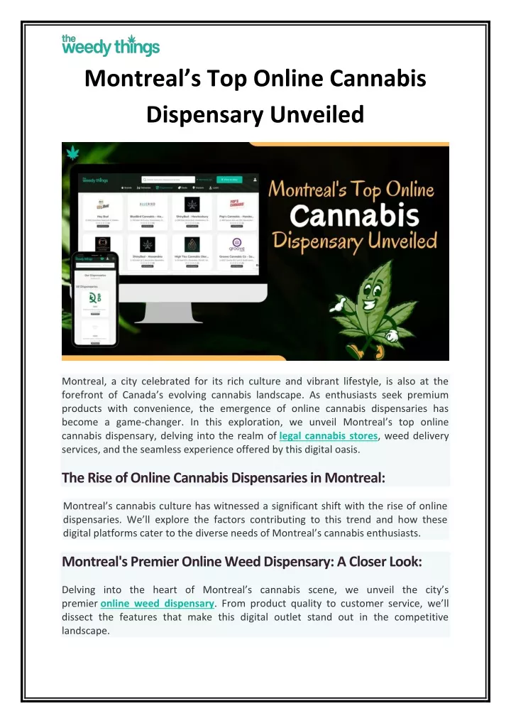 montreal s top online cannabis dispensary unveiled
