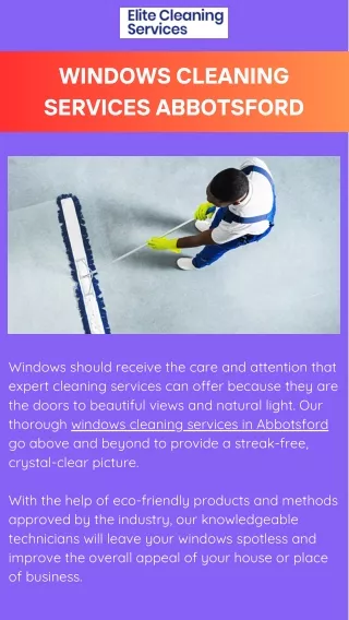 Elite Cleans Interior and Exterior Window Cleaning