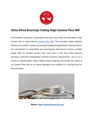 China Africa Sourcing's Cutting-Edge Cassava Flour Mill