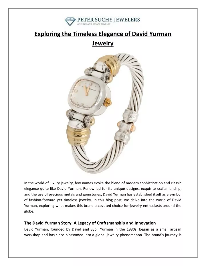 exploring the timeless elegance of david yurman