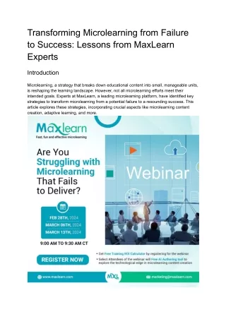 transforming microlearning from failure
